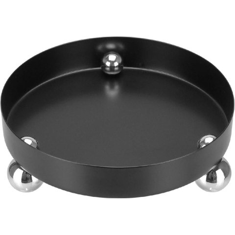 Bandeja Decorativa de Metal Preto 6x18x18cm Servir Mesa Organizar Café Aparador