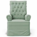 Ver imagem 7 de Poltrona de Amamentação e Descanso com Balanço e Puff Laís G05 Veludo Verde - Mpozenato