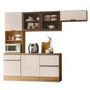 Ver imagem 3 de Cozinha Modulada Etna Flex 6 Portas 4 Prateleiras MDP 258cm Carvalho Pallazio