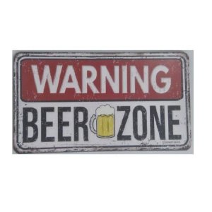 Placa Beer Zone Mdf - 30 x 17 cm