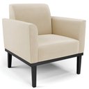 Ver imagem 1 de Poltrona Decorativa Base Madeira Preto Maressa Suede Bege - Ibiza