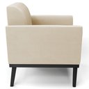 Ver imagem 6 de Poltrona Decorativa Base Madeira Preto Maressa Suede Bege - Ibiza