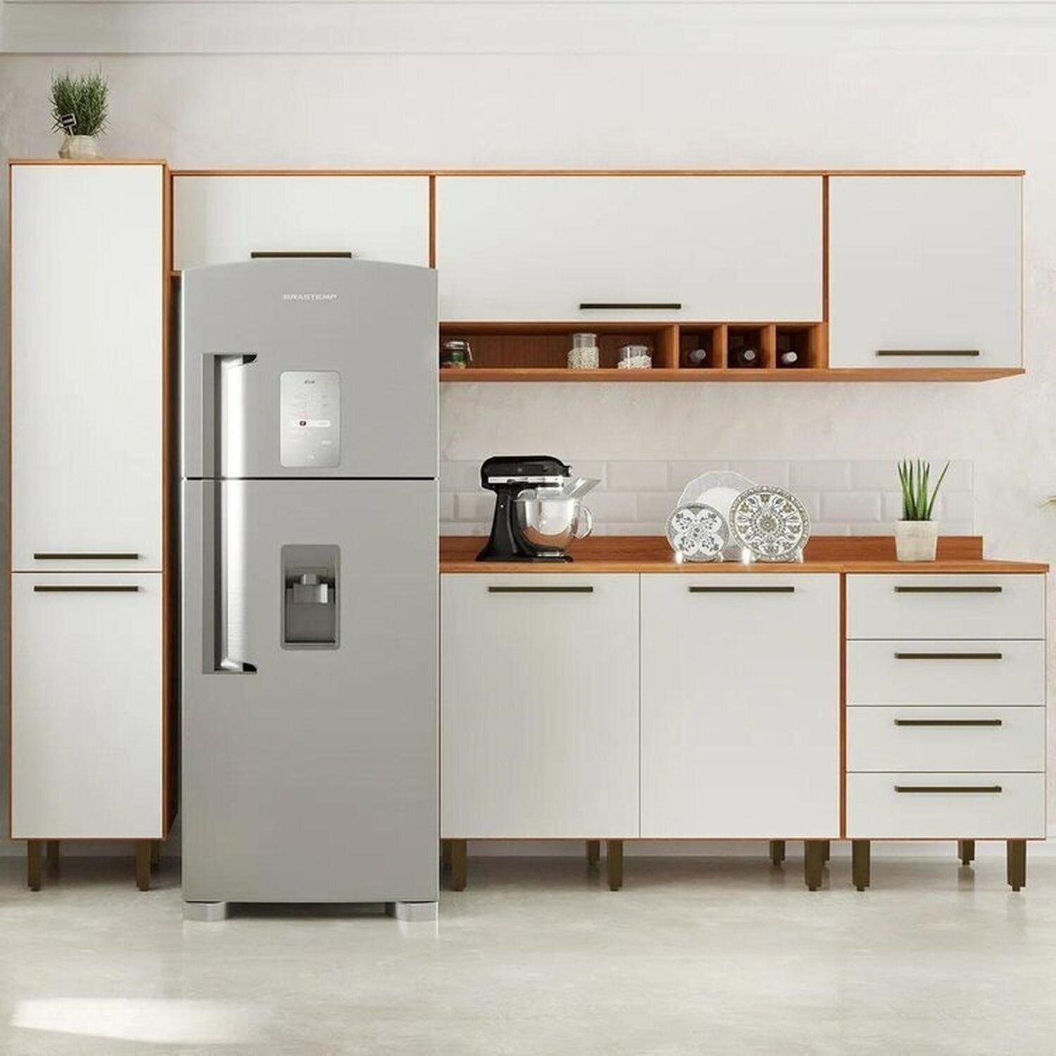 Cozinha Compacta 6 Peças 7 Portas 4 Gavetas Evolution Plus