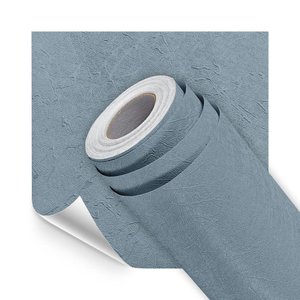 Papel de Parede Adesivo Lavavel Texturizado Rabiscado Ilha Azul 500x60cm