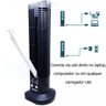 Mini Torre Ventilador Abajur Vertical Usb Mesa Computador Luminária Preto - 4