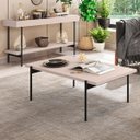 Ver imagem 2 de Aparador Bandeja Espelhada 1 Prateleira 1 Porta e Mesa de Centro Estilo Industrial Mezzan H01 Off