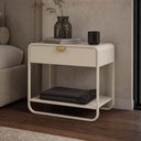 Ver imagem 4 de Kit 02 Mesas de Cabeceira Industrial Orgânico 1 Gaveta 60cm Alek A03 Off White - Lyam Decor