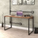Ver imagem 2 de Kit 2 Mesas de Escritório Office 135cm Estilo Industrial Prisma C08 Nogal - Mpozenato