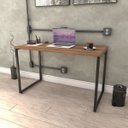 Ver imagem 2 de Kit 2 Mesas de Escritório Office 120cm Estilo Industrial Prisma C08 Nogal - Mpozenato