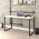 Ver imagem 2 de Kit 2 Mesas de Escritório Office 135cm Estilo Industrial Prisma C08 Snow - Mpozenato