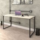 Ver imagem 2 de Kit 2 Mesas de Escritório Office 150cm Estilo Industrial Prisma C08 Snow - Mpozenato