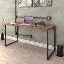 Ver imagem 3 de Kit 2 Mesas de Escritório Office 150cm Estilo Industrial Prisma C08 Nogal - Mpozenato