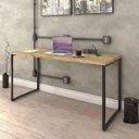 Ver imagem 2 de Kit 2 Mesas de Escritório Office 150cm Estilo Industrial Prisma C08 Carvalho - Mpozenato