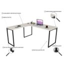 Ver imagem 4 de Kit 2 Mesas de Escritório Office em L 150x150cm Estilo Industrial Prisma C08 Snow - Mpozenato