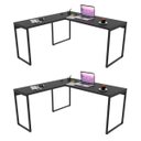 Ver imagem 1 de Kit 2 Mesas de Escritório Office em L 150x150cm Estilo Industrial Prisma C08 Preto Onix