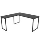 Ver imagem 3 de Kit 2 Mesas de Escritório Office em L 150x150cm Estilo Industrial Prisma C08 Preto Onix