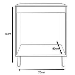 Balcão 70cm Karen 2 Gavetas P14 Nature - Mpozenato - 4