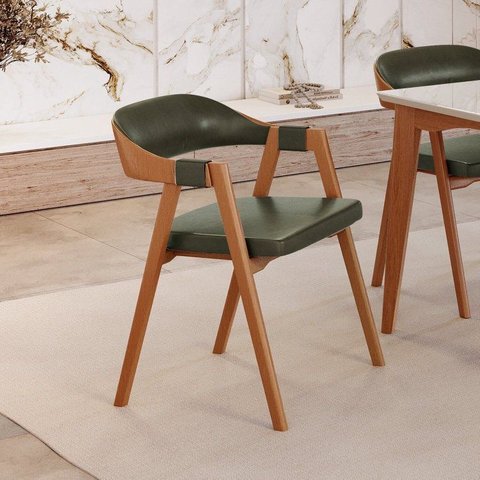 Kit 8 Cadeiras para Mesa de Jantar Gaia Yescasa Verde