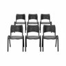 Conjunto 6 Cadeiras Empilháveis Iso Reforçada para Recepção Cor Preta - Combo Stock - 1