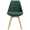 Ver imagem 3 de Kit 4 Cadeiras Charles Eames Leda Veludo Luisa Saarinen Estofada Base Madeira - Verde