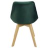 Kit 4 Cadeiras Charles Eames Leda Veludo Luisa Saarinen Estofada Base Madeira - Verde - 5