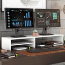 Ver imagem 2 de Base Suporte Stand-pro para Monitor Setup Soft Elevado 95x15cm em 100% Mdf Branco - Abmaza