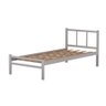 Cama Solteiro De Ferro 78 Cinza Primo Art - 3