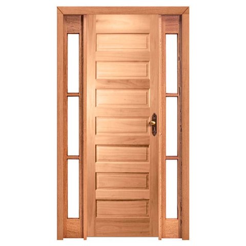 Kit Porta de Madeira Maciça Pe28 Bat. Duplo 12 Cm Linha Gold Cedro Arana Esel-213ax166l-lado Esquerd