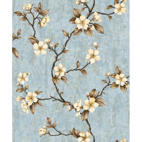 Papel de Parede Seven Florido Dourado com Marrom