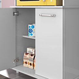 Balcão Multiuso Ísis para Forno Micro-ondas 2 Portas Branco - Nicioli - 6