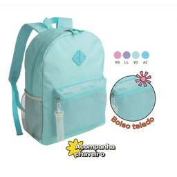 MOCHILA BOLSA CASUAL ESCOLAR CORES UNISSEX PREMIUM:Azul - 2