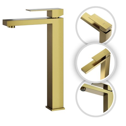 Torneira Banheiro Dourada Luxo Viena Monocomando Aço Inox 304 Metal Goldenx