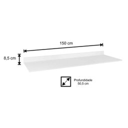 Balcão Gabinete de Pia 150cm com Tampo Lisboa 4 Portas 2 Gavetas Branco - Lumil Móveis - 5 Balcão Gabinete de Pia 150cm com Tampo Lisboa 4 Portas 2 Gavetas Branco - Lumil Móveis - 5