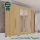 Ver imagem 7 de Guarda-Roupa Casal com Pés e Espelho 100% MDF 6 Portas 6 Gavetas Granada Premium Marrom/Jequitiba