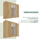 Ver mais imagens de Guarda-Roupa Casal com Pés e Espelho 100% MDF 6 Portas 6 Gavetas Granada Premium Marrom/Jequitiba