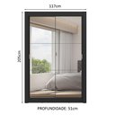 Ver imagem 4 de Guarda-roupa Solteiro 2 Portas de Correr com Espelhos 2 Gavetas Preto Vivare Madesa