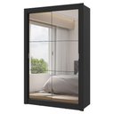Ver imagem 3 de Guarda-roupa Solteiro 2 Portas de Correr com Espelhos 2 Gavetas Preto Vivare Madesa