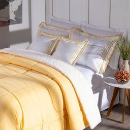 Edredom King Soft 5 Peças Coberdrom Hipercal 400 Fios:amarelo - 1