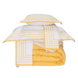 Edredom King Soft 5 Peças Coberdrom Hipercal 400 Fios:amarelo - 3