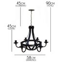 Ver imagem 2 de Pendente de Teto Lustre Rústico de Metal para Decoração de Sala Retrô