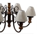 Ver imagem 6 de Lustre de Madeira Pendente de Teto Rústico com Cúpulas Artesanais