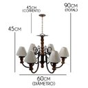 Ver imagem 3 de Lustre de Madeira Pendente de Teto Rústico com Cúpulas Artesanais