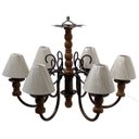 Ver imagem 2 de Lustre de Madeira Pendente de Teto Rústico com Cúpulas Artesanais