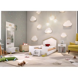 Mini Cama Casa Infantil Ayla com Escada com Colchão