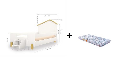 Mini Cama Casa Infantil Ayla com Escada com Colchão - 2