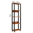 Ver imagem 4 de Estante Modular para Sala de Estar 185cm x 55cm x 29cm Marrom/Freijó/Preto