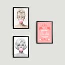 Ver imagem 1 de Kit 3 Quadros Feliz Dia Das Mães Divas 33x24cm - com vidro:Madeira preta