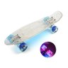 Skate Mini Long Shape Transparente Com Roda Led - 3
