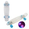 Skate Mini Long Shape Transparente Com Roda Led - 2
