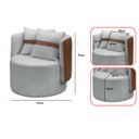 Ver mais imagens de Kit 2 Poltrona Orgânica Maya Corino Nozes e Boucle Cinza Redonda Decorativa - Arkell